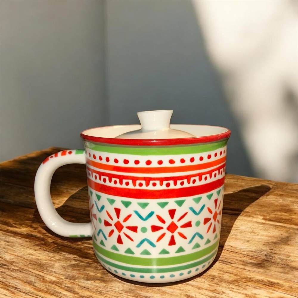 3 piece ceramic tea infuser mug